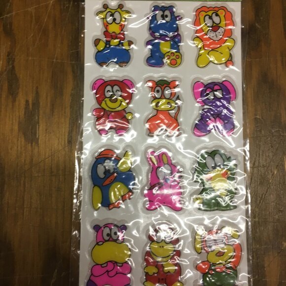 Vintage puffy stickers lot still in original packages cute animals airplanes - Picture 4 of 6
